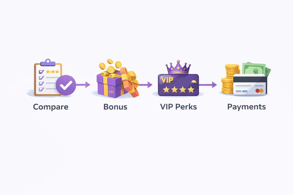 How to compare casino rewards casinos: bonus, VIP perks, payments