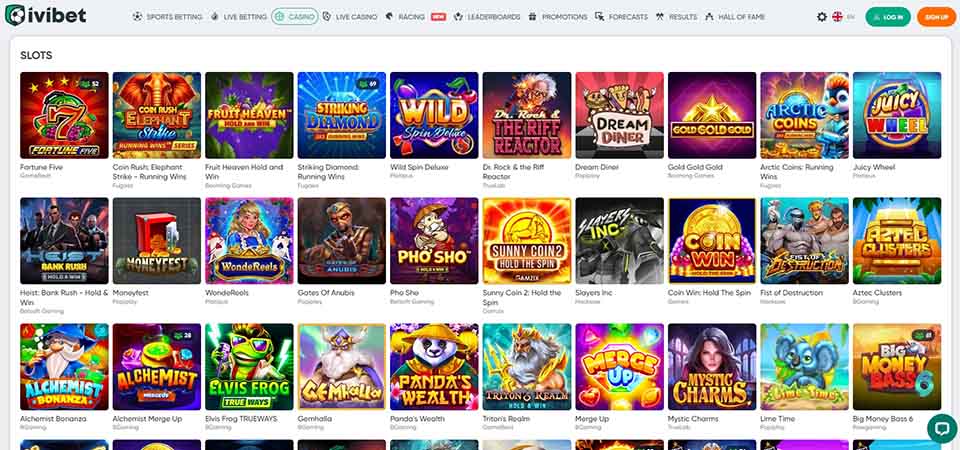 Ivibet slots lobby preview