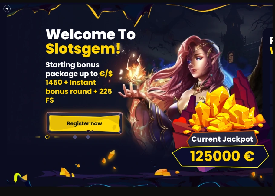 SlotsGem Casino welcome package preview