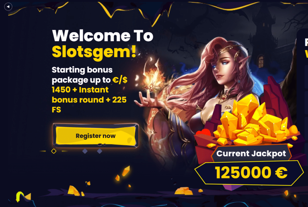 SlotsGem Casino welcome package preview