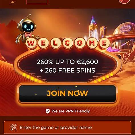 VegaZone Casino homepage with welcome bonus up to €/$2,600 and 260 Free Spins. VegaZon casino review.