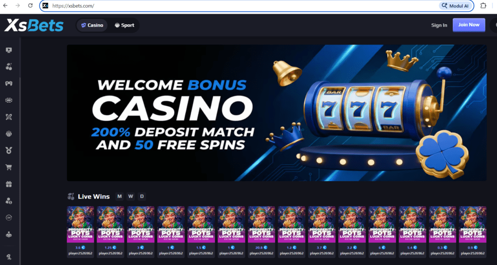 xsbets homepage welcome bonus